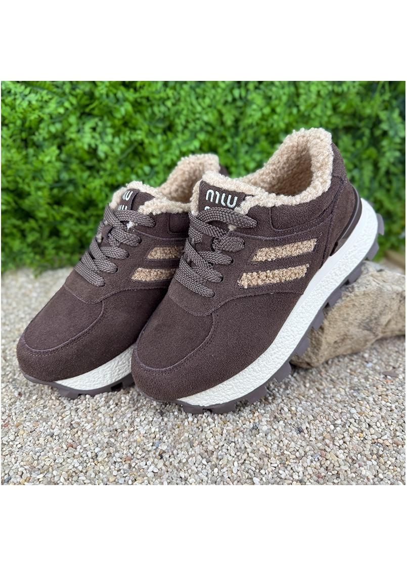 Жiночi кросiвки замшевi зимовi Е-006008-3 Шоколаднi No Brand (360406314)