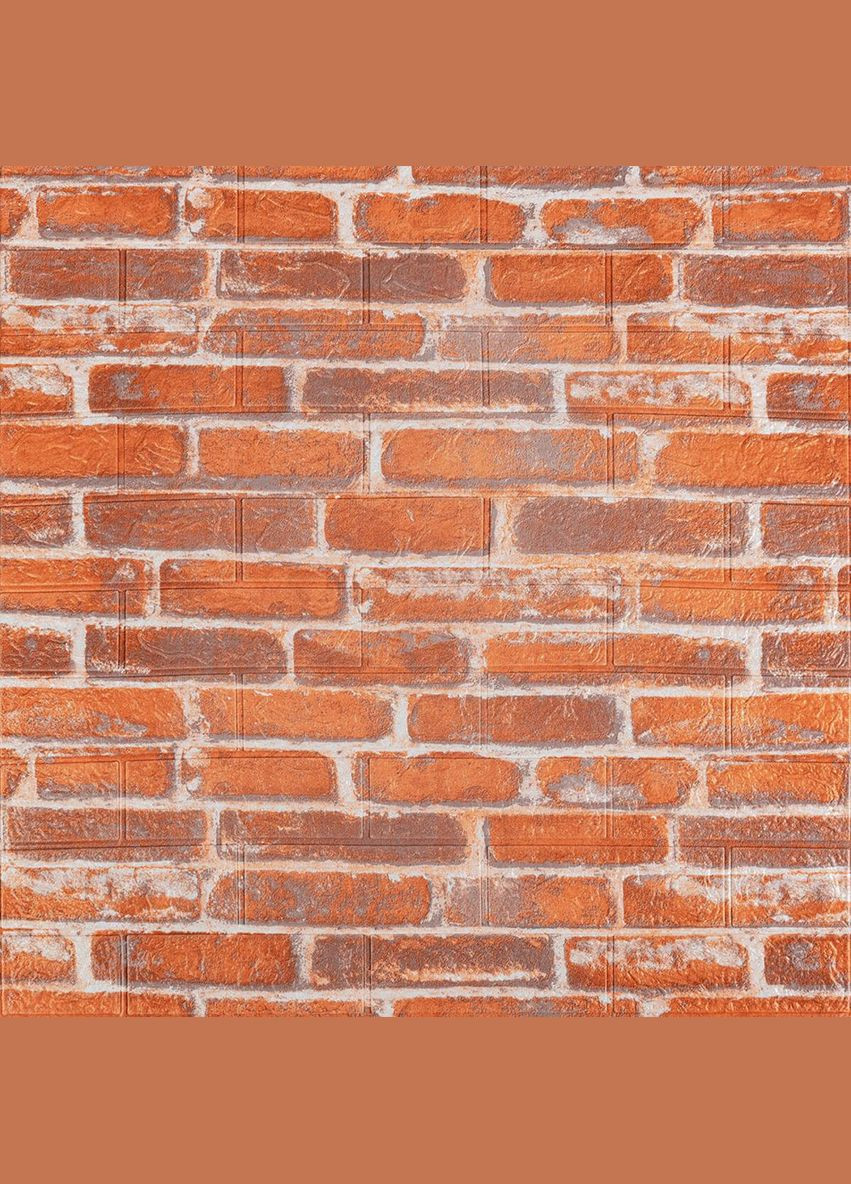Декоративная 3D панель под рыжий катеринославский кирпич, самоклеющаяся 700х770х3мм (044-3) SW-00000696 Sticker Wall (330600658)