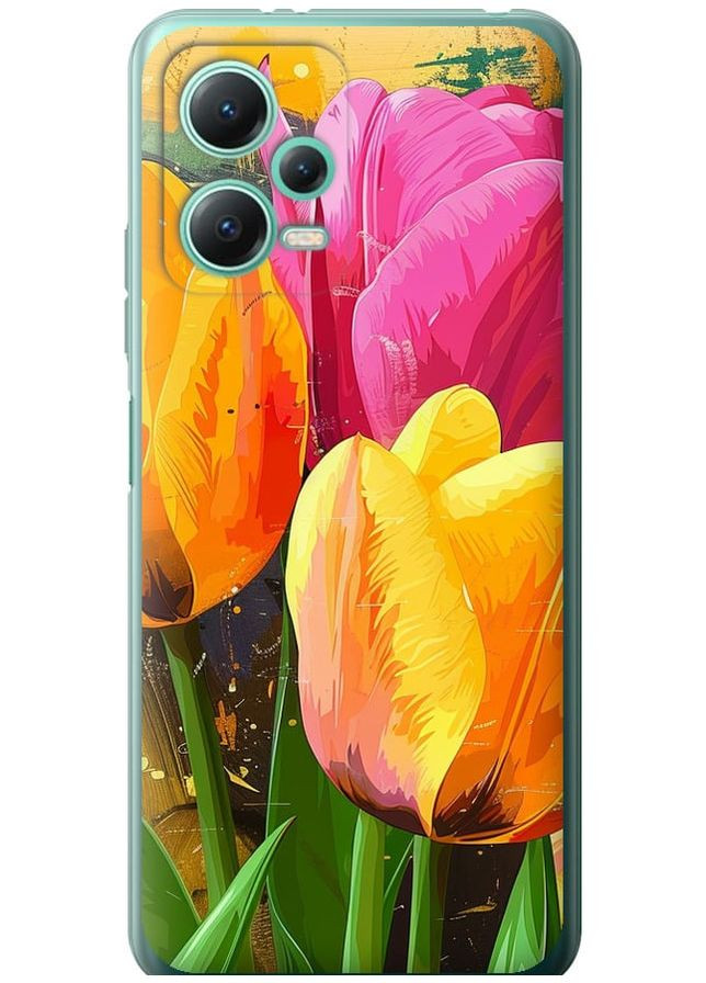 Силіконовий чохол 'Намальовані тюльпани' для Endorphone Xiaomi Redmi Note 12 5G (282936329)