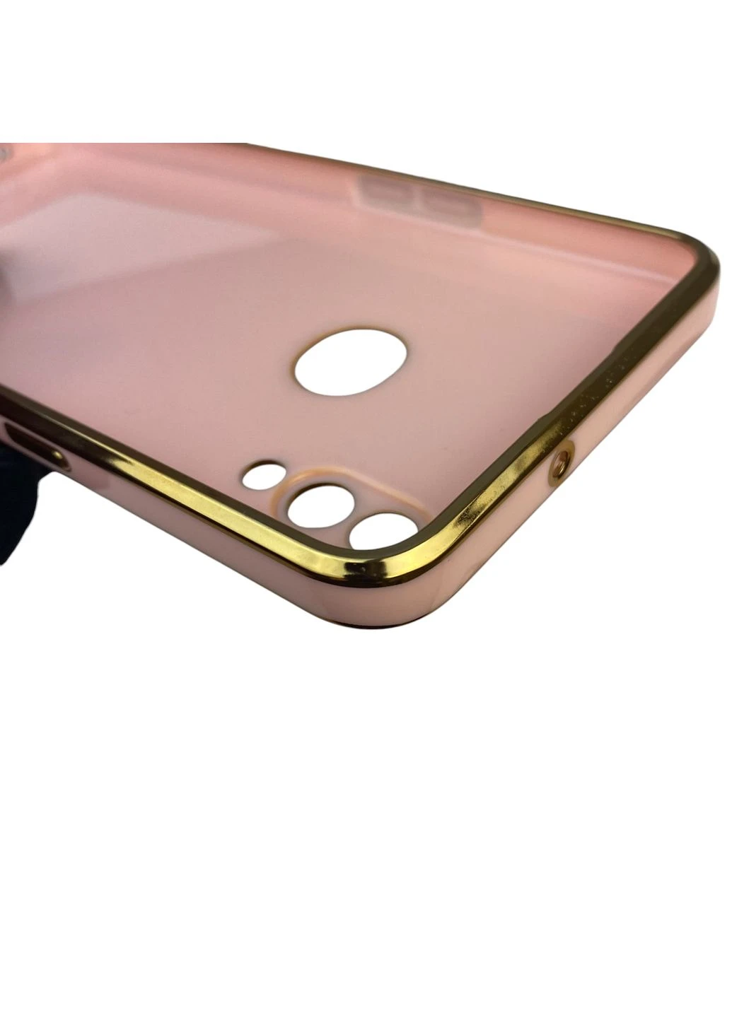 Чохол для Galaxy A10s (SM-A107F) з кільцем MagSafe із золотою окантовкою на самсунг а10с пудровий gs1 Samsung (366228925)