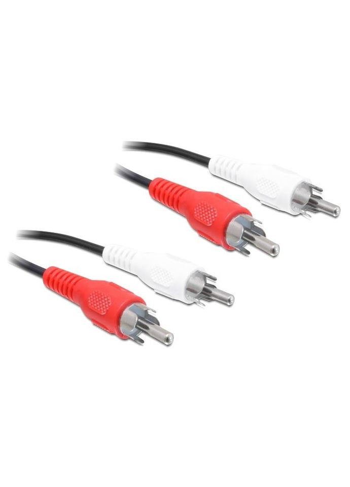 Кабель аудіо сигнальний RCA 2x2 M/M (тато/тато) 5.0m плаский D=2.5mm Delock (369645908)