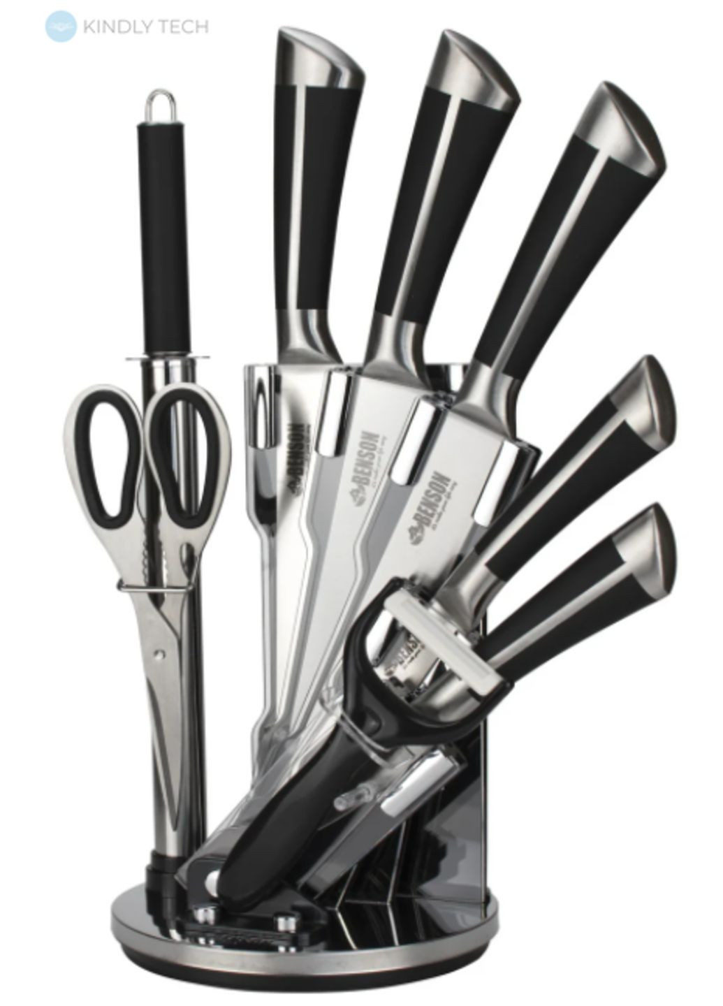Набор ножей на подставке 8 предметов BN401 Benson комбинированные,