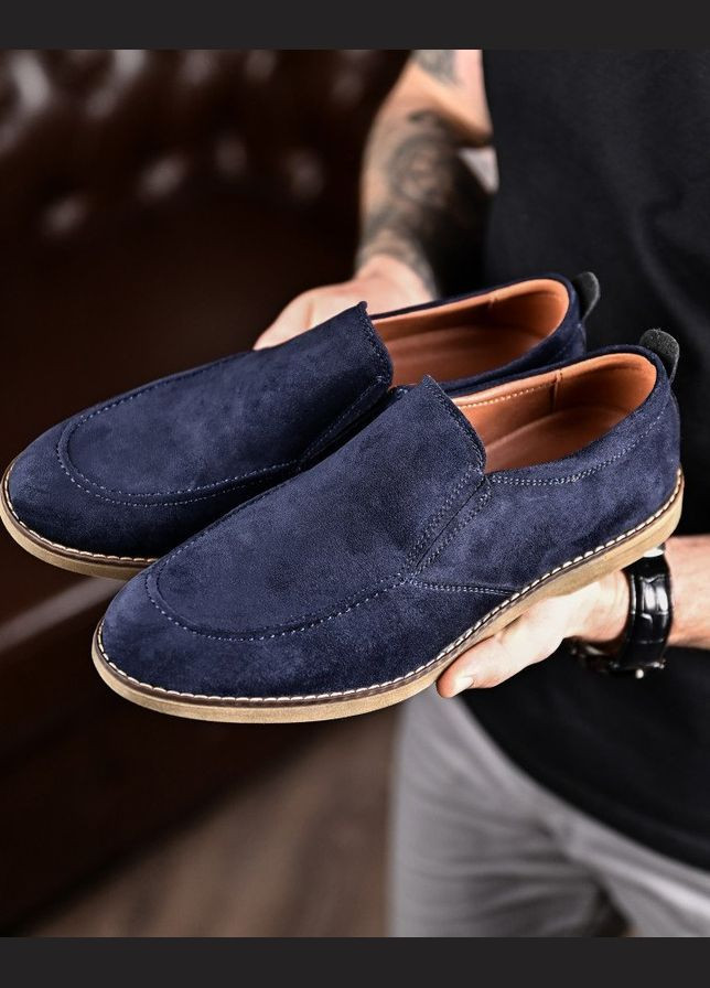 Синие летние мужские лоферы martinas sea No Brand