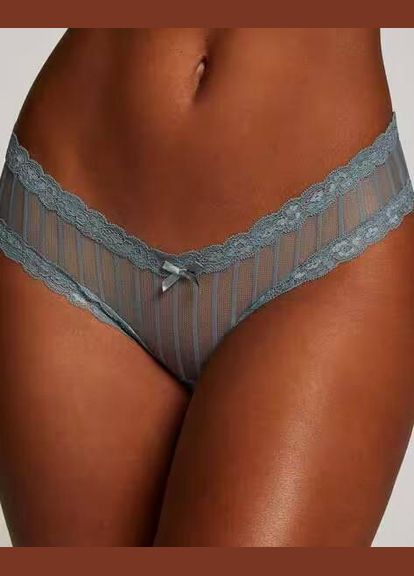 Трусики V-shape Stripe сірі 2XL Hunkemoller (342098739)