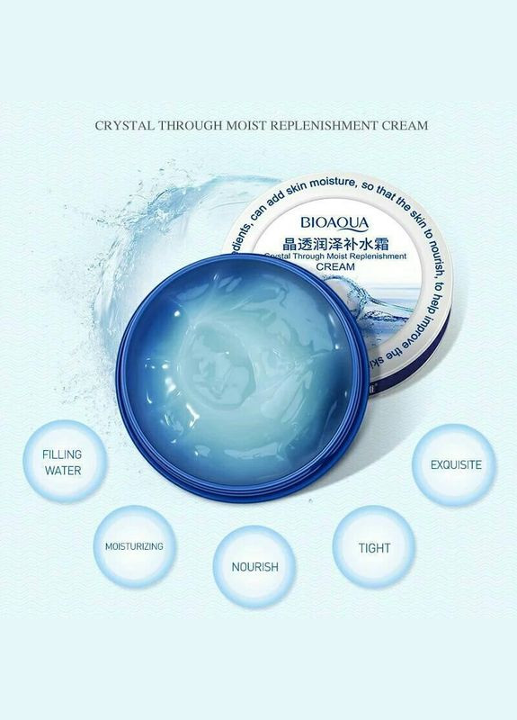 Bioaqua Зволожуючий крем-гель для обличчя з гіалуронової кислотою Crystal Through Moist Replenishment Cream (38г) — Крем, Китай (317169499)