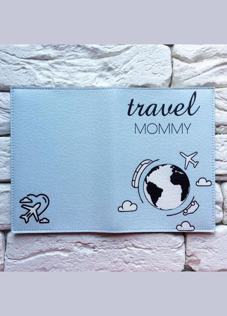 Обкладинка для паспорта Travel mommy 2 (блакитний) No Brand (299387853)