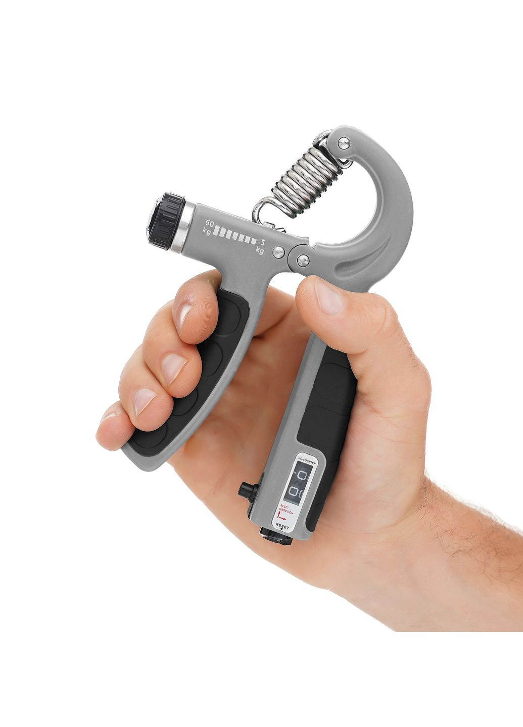 Эспандер кистевой 5-60 кг с регулируемой нагрузкой и счетчиком Grey/Black Cornix XR-0268 (342758516)