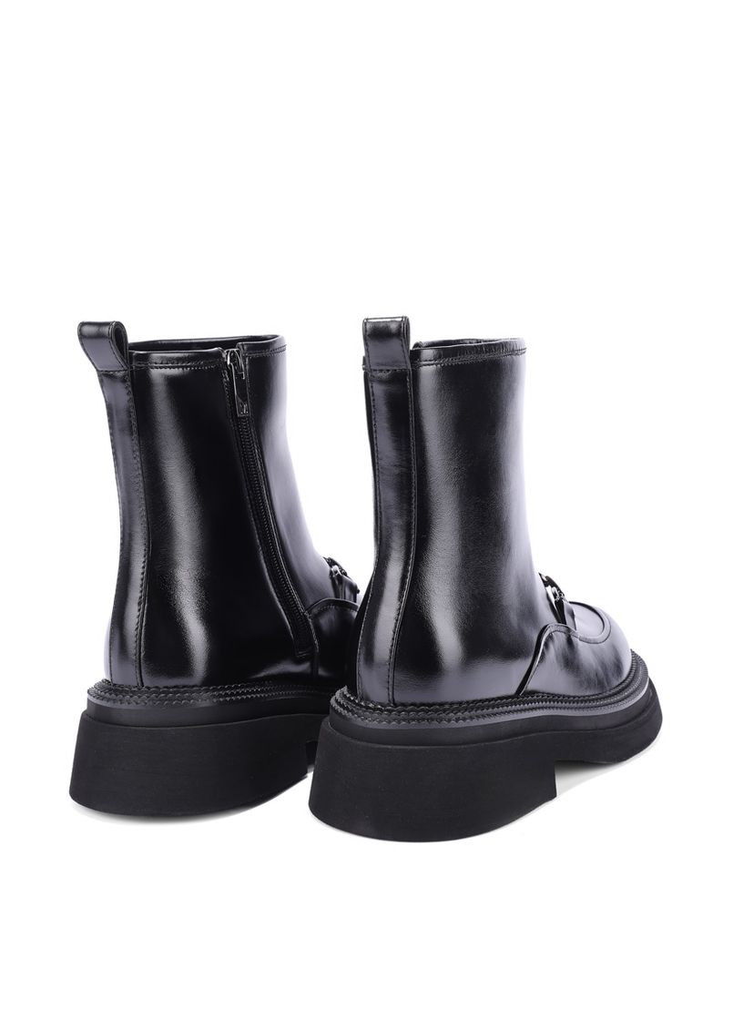 Осенние женские ботинки 318-11 черный масло кожа MIRATON