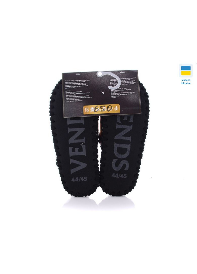 Черные мужские фетровые тапочки 650,, фешен,, мужские, фетр, деми, закрытый VENDS