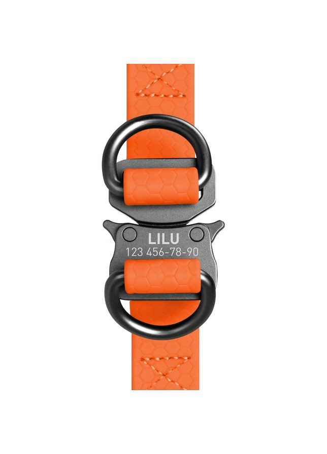 Шлей для собак водостойкий Waterproof, c QR паспортом, металлическая пряжка-фастекс, Ш 15 мм, Длин 40-55 см оранжевый WAUDOG (326836421)