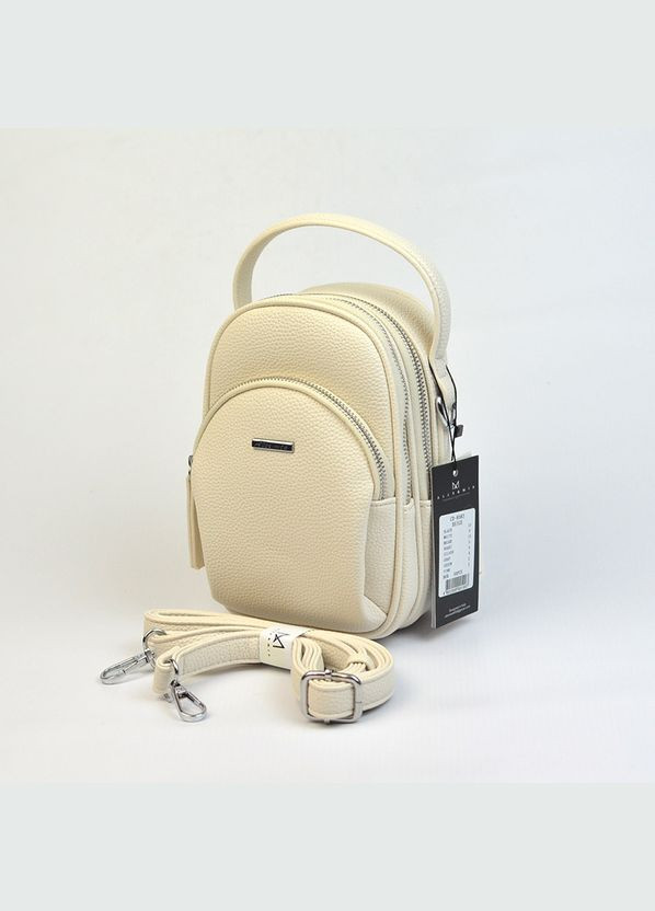 Бежева жіноча маленька вертикальна сумочка крос боді для телефону через плече Alex&Mia (338182399)