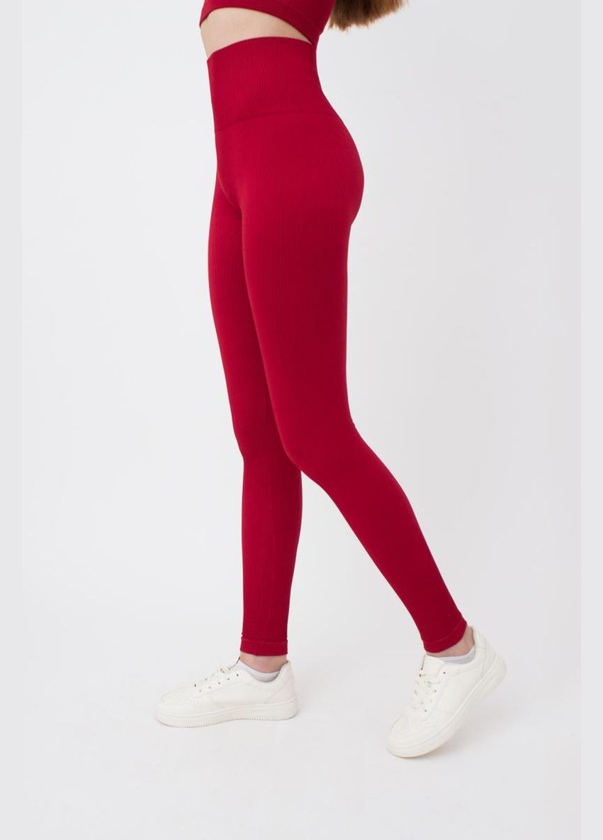 Бордовые демисезонные леггинсы с моделирующим швом Giulia