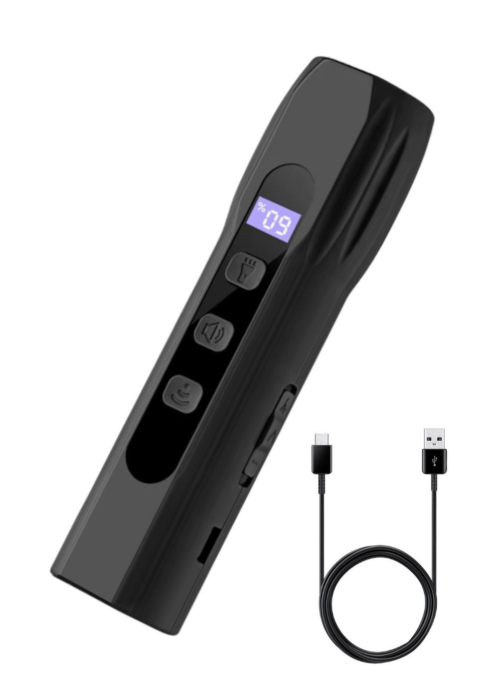 Відлякувач собак ультразвуковий потужний професійний акумуляторний з ліхтариком чорний ультразвук для собак No Brand (332796379)