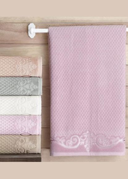 Набір 6 рушників Акустик 70х140см (банні), велюр Pupilla комбінований