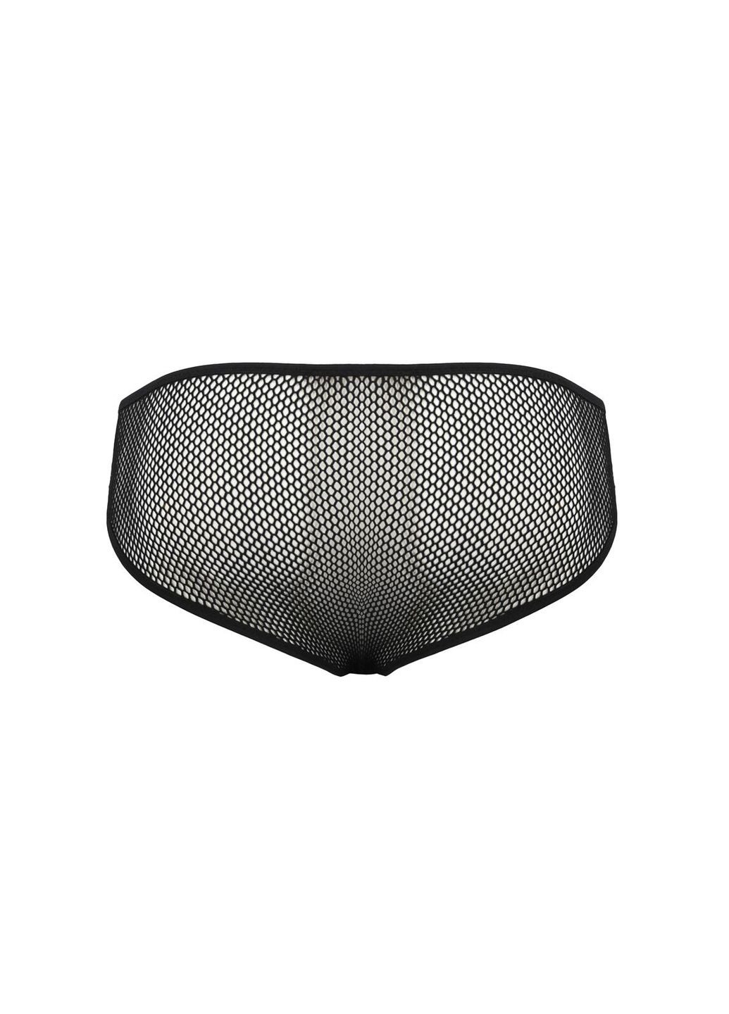 Чоловічі труси зі шнурівкою Slip Richard XXL/XXXL, чорні, екошкіра, сітка Passion (297588027)