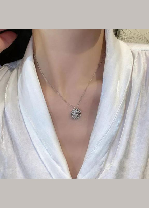 Магнітна підвіска-трансформер з клевером, підвіска з сердечками, намисто, кулон, ланцюжок Fashion Jewelry (337718856)