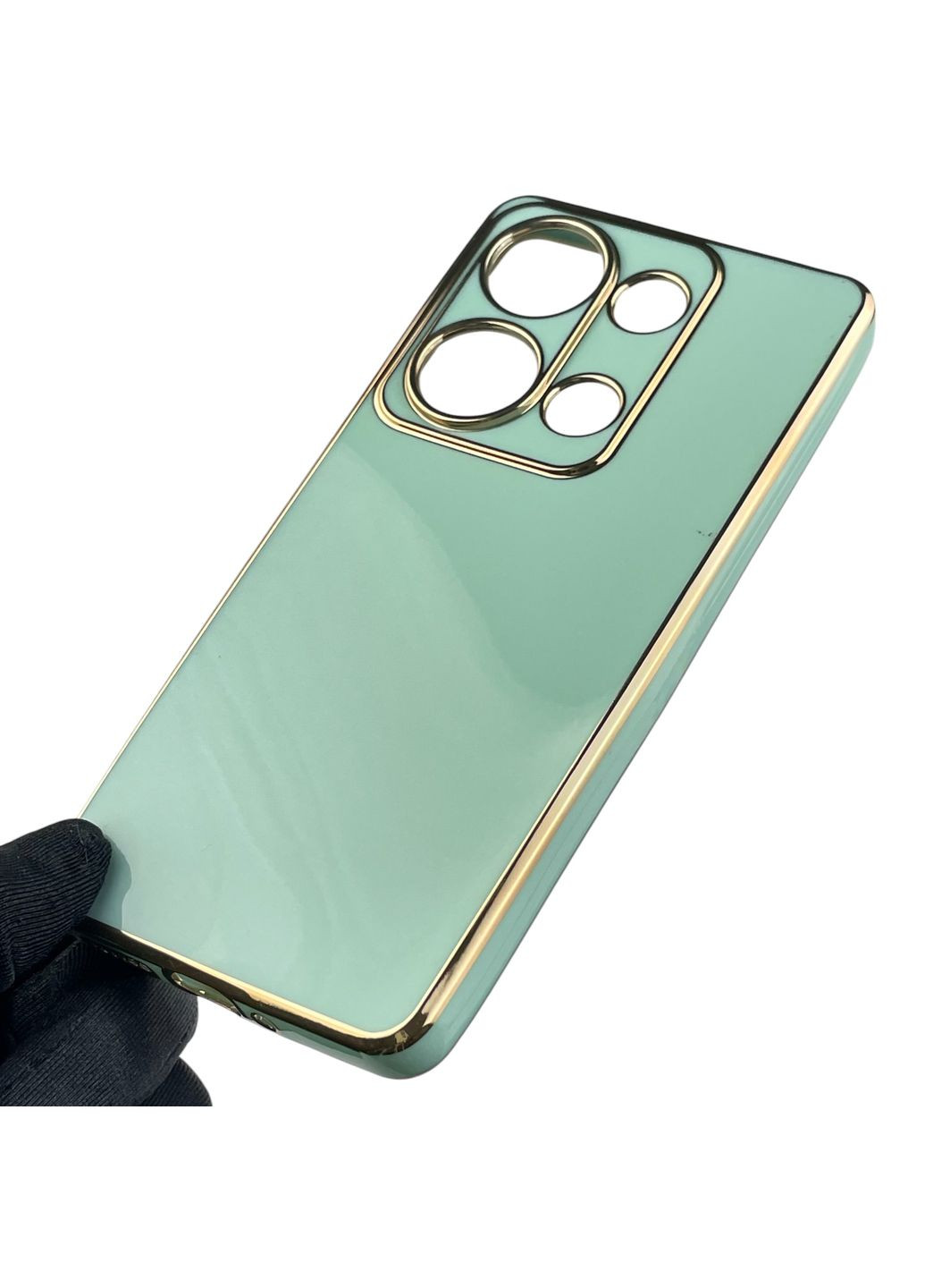 Чехол для Redmi Note 13 Pro 4G женский с золотой окантовкой на сяоми редми нот 13 про 4г мятный Xiaomi (366023463)