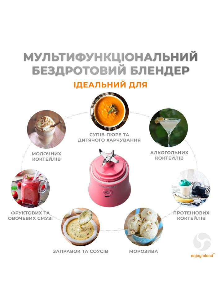 Портативный блендер 63738399 (коралловый) (63738399) Enjoy Blend (372684254)