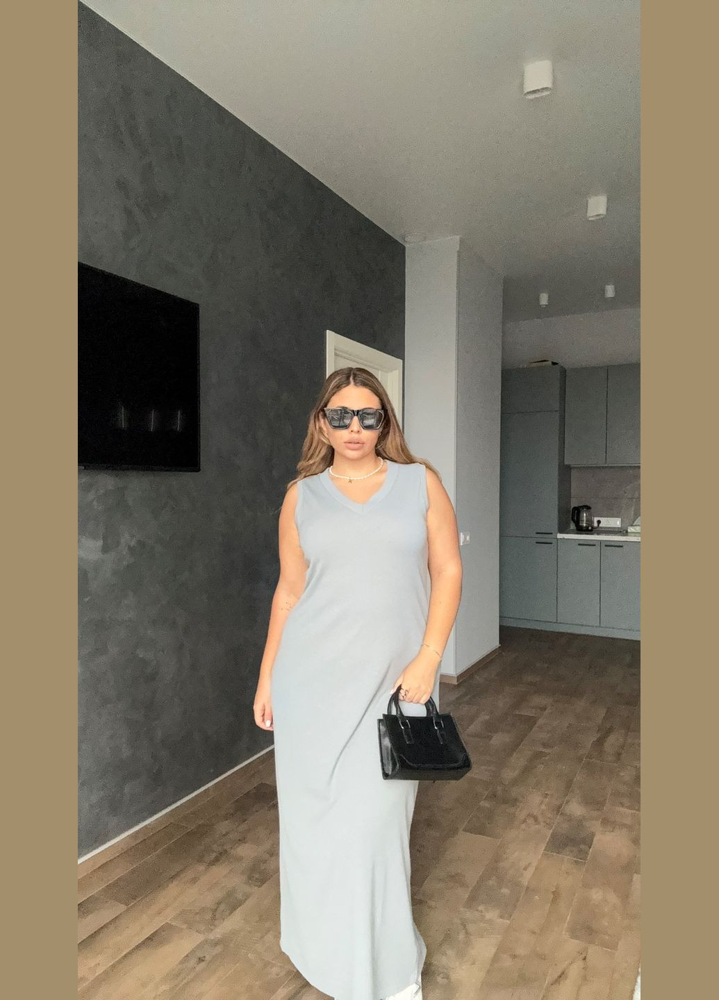 Сіра кежуал сукня catrin EVVA однотонна