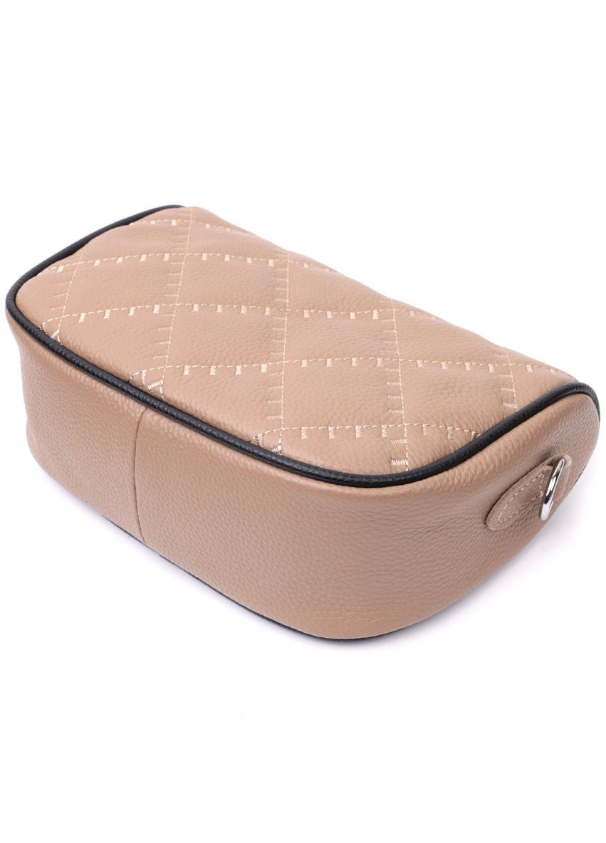 Напівкругла сумка крос-боді для жінок з натуральної шкіри 22392 Бежева Vintage (298571449)