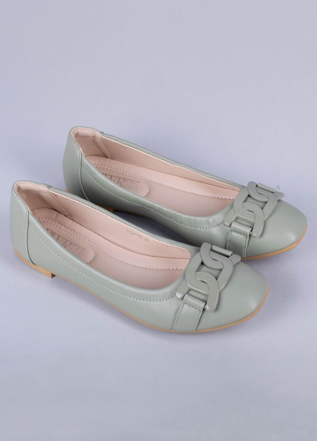 Жіночі балетки жіночі zs24-08 зелені 343727 Power | зелені штучна шкіра (297128612)