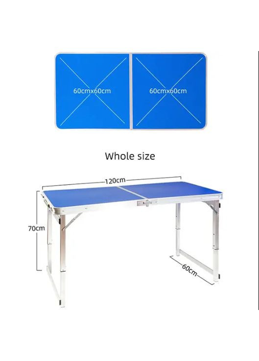Складний стіл посилений для пікніка посилений + 4 стільці Cиній No Brand (294721484)