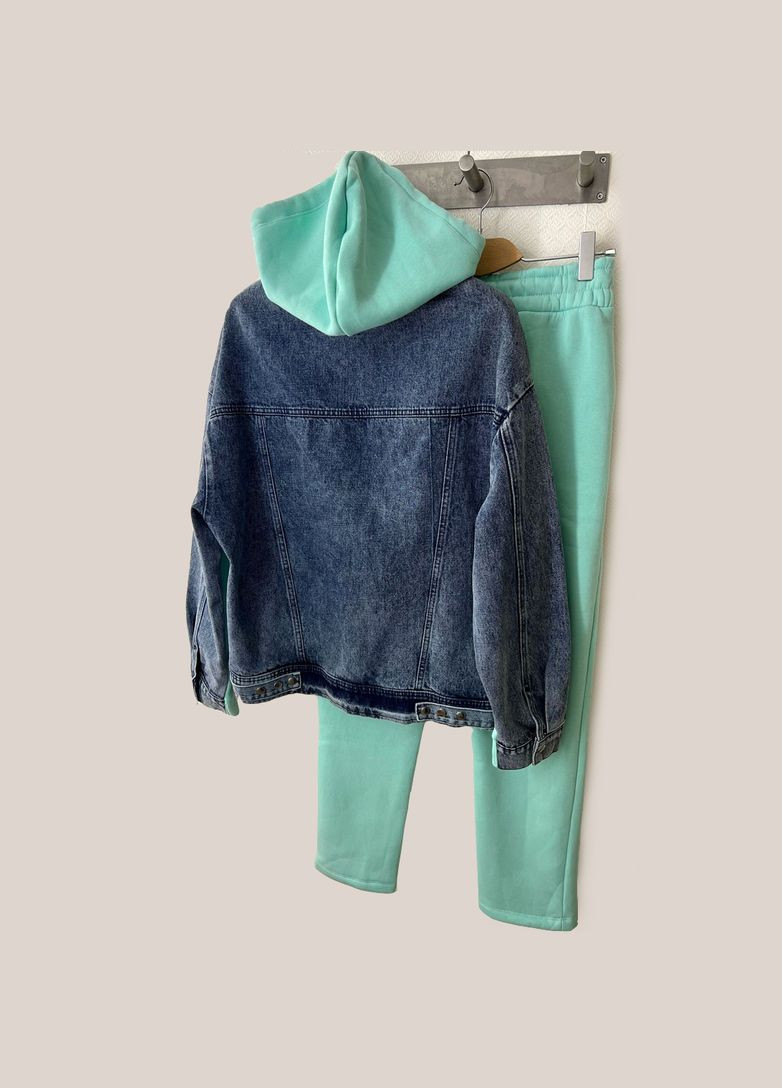 Костюм женский теплый бирюзовый с принтом. Signet (337118426)