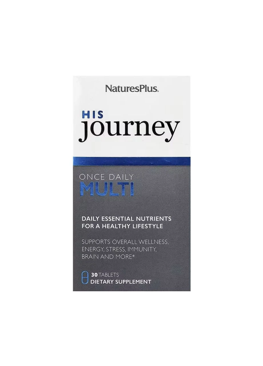 Мультивитаминный комплекс для мужчин His Journey, 30 таблеток — для ежедневного рациона (поврежденная банка) Nature's Plus (403254520)