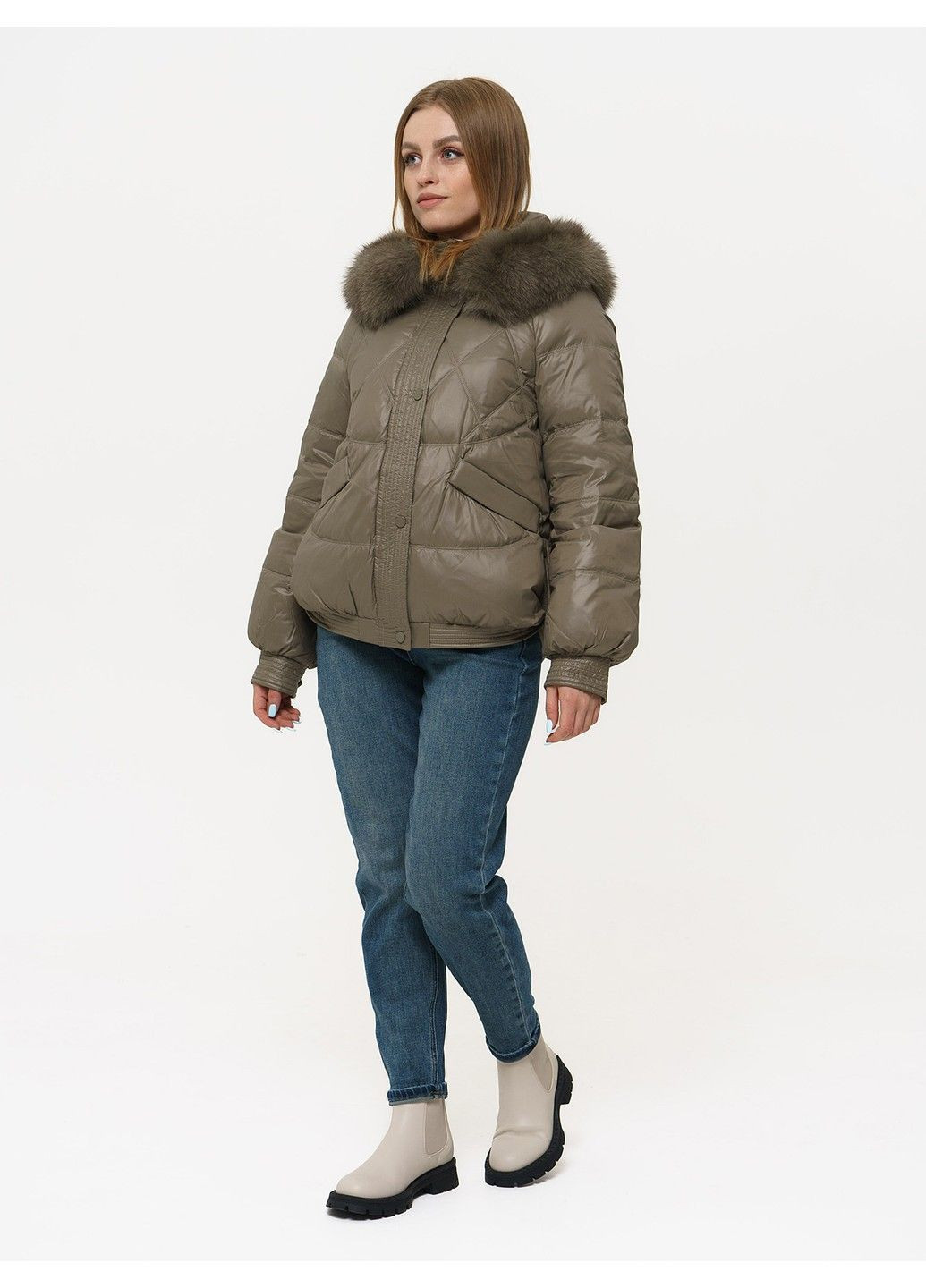 Коричневая зимняя куртка 21 - 04301 Vivilona