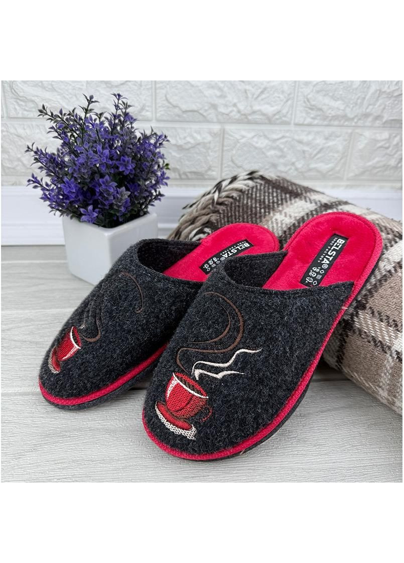 Жіночі кімнатні тапочки повстяні Е-001088-4 Чорні No Brand (361049640)