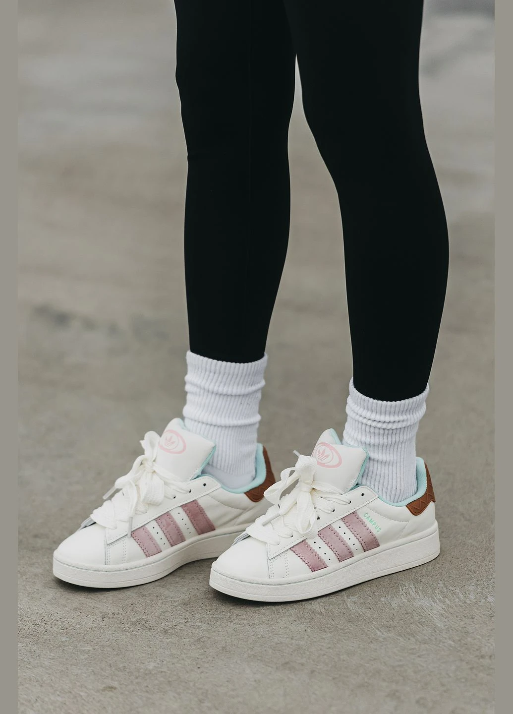 Кроссовки женские Adidas Campus 00s ice cream white | Адидас Кампус белые No Brand белые всесезоны (315018963)