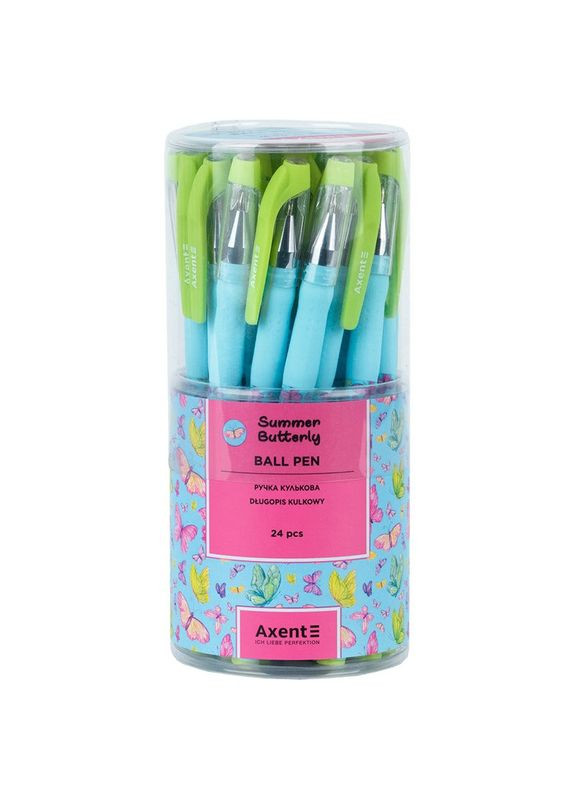 Ручка кулькова " " /AB1049-41-A/ Summer Butterly, синя (24/288) Axent (367752140)