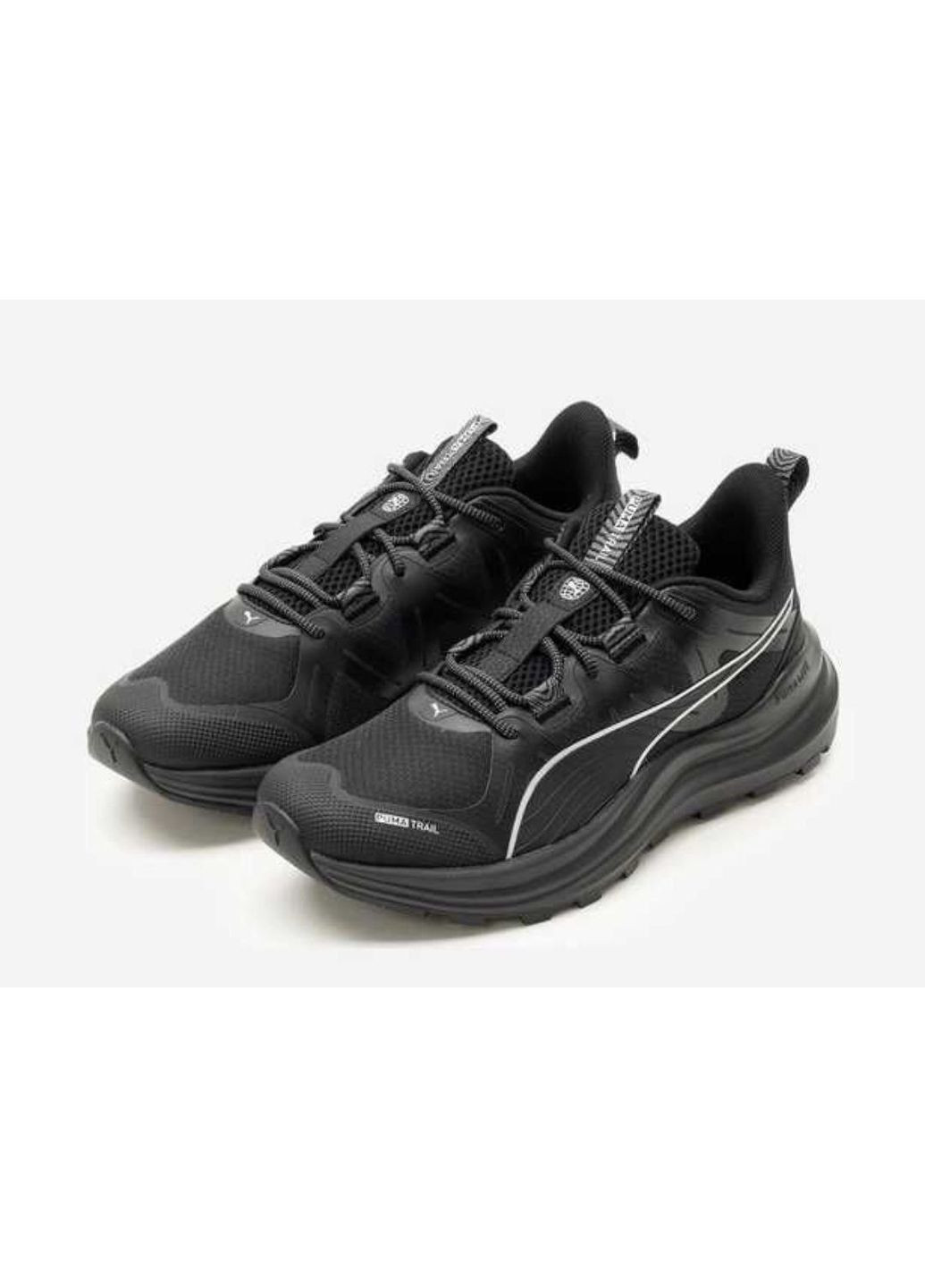 Черные черные всесезонные кроссовки black 310095-01 Puma reflect lite trail ptx running shoes