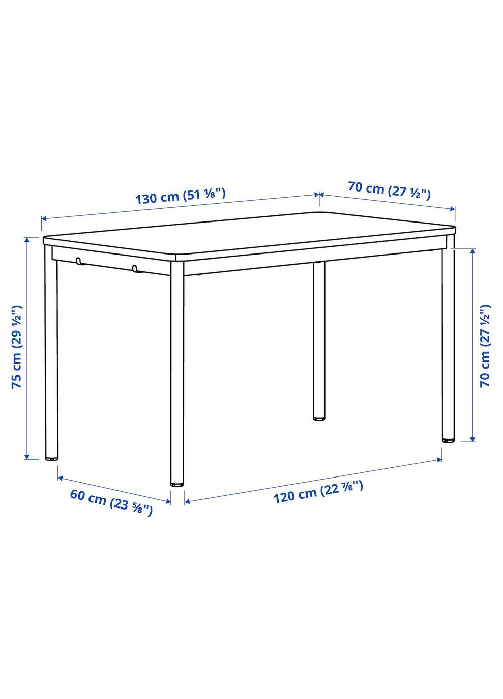 Стіл ІКЕА TOMMARYD 130х70 см (s99387489) IKEA (278408207)