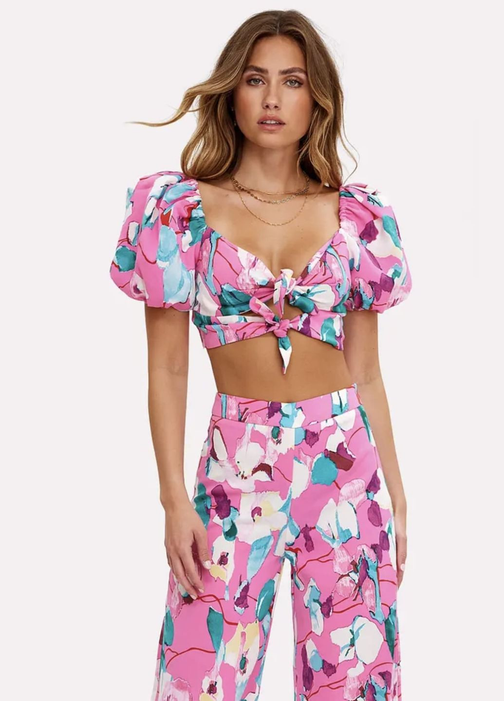 Топ з квітковим принтом Рожевий 505- Loavies (296930157)