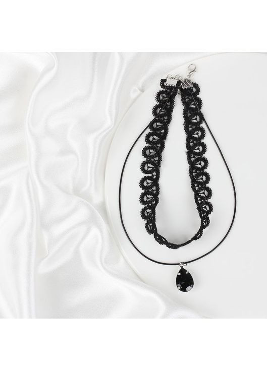 Чокер жіночий, з мережива, з ниткою і підвіскою "Magio" (чорний) China (367623212)