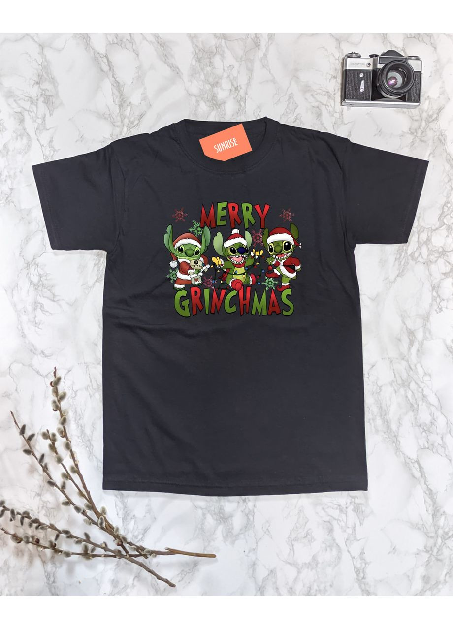 Чорна футболка чоловіча "merry grinchmas" s No Brand Футболка