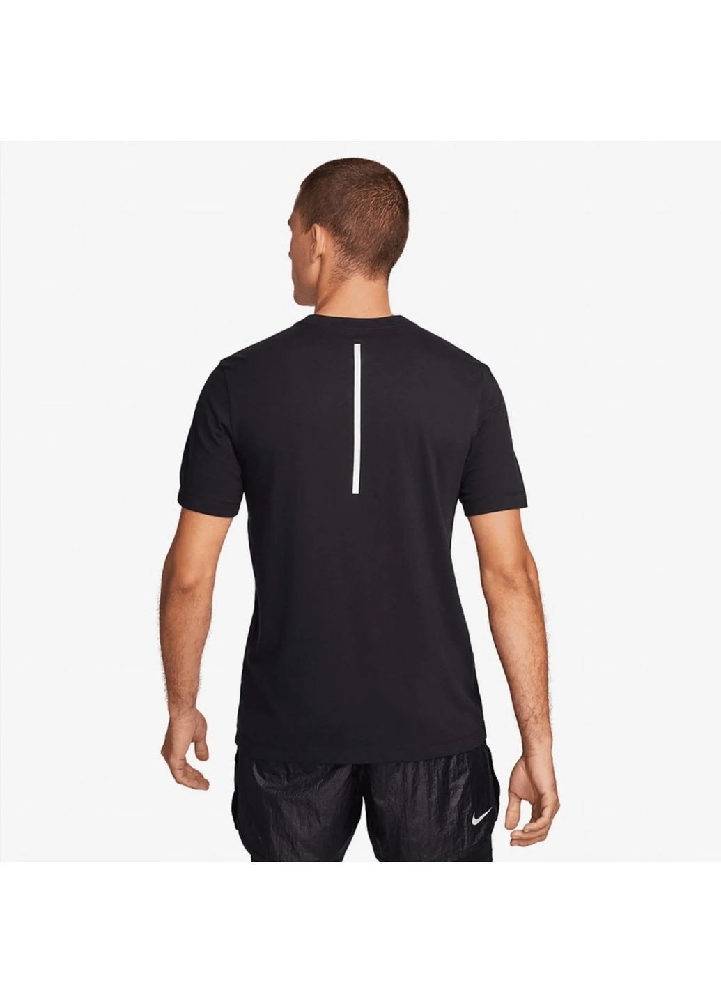 Черная футболка мужская dri-fit run division t-shirt black Nike