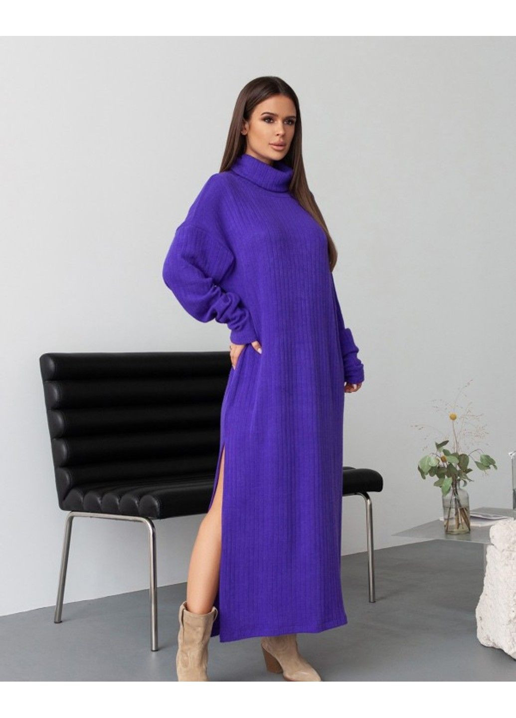 Фиолетовое повседневный платье 14232 s сиреневый ISSA PLUS