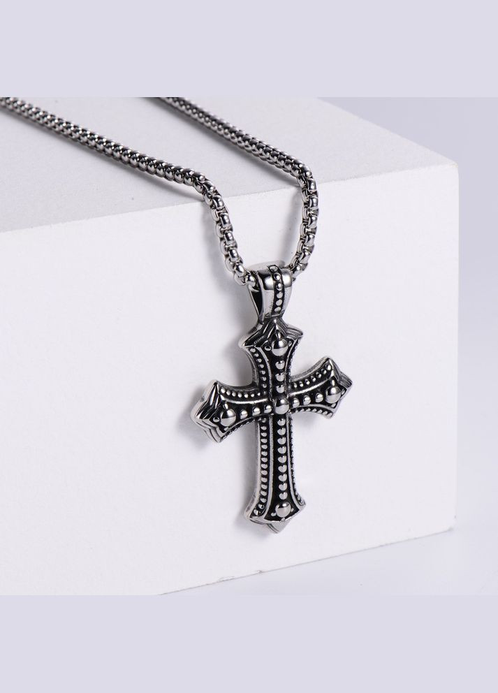 Кулон мужской подвеска на шею Крест Цепочка с крестиком стильный амулет оберег Viking (338425394)