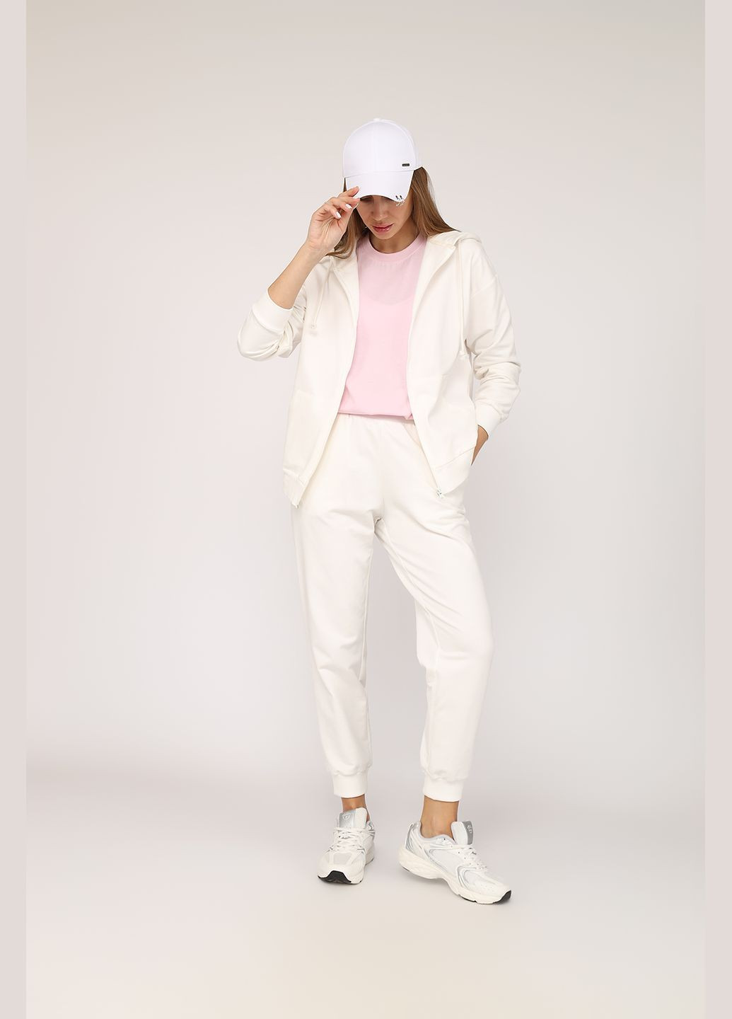 Толстовка на блискавці жіноча колір молочний ЦБ-00266281 Yuki (325472819)