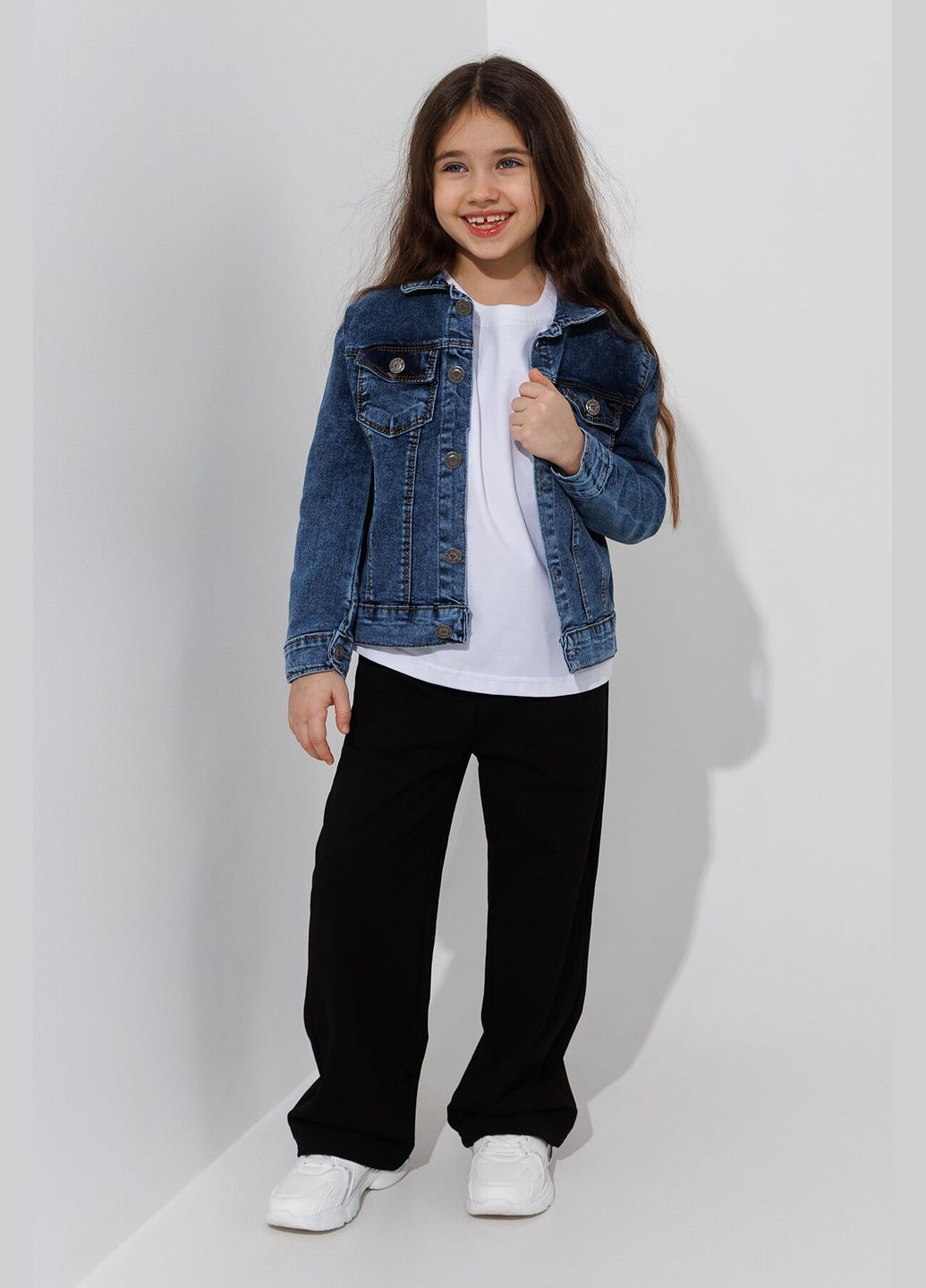 Синяя демисезонная куртка джинсовая для девочки 99722 116 см shop (2000990920188) Pitiki