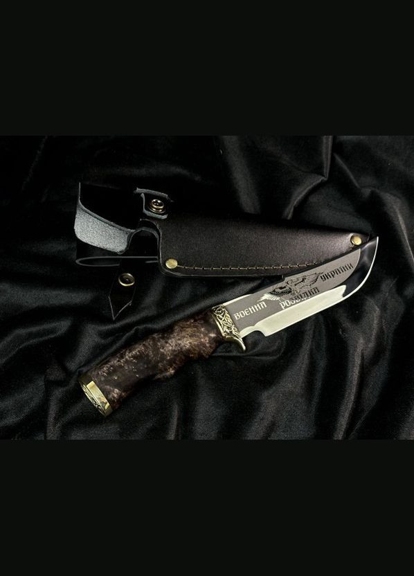 Ніж мисливський із бронзовим наконечником Розбудження 222k44 ручка кленовий кап NB Art (346152097)