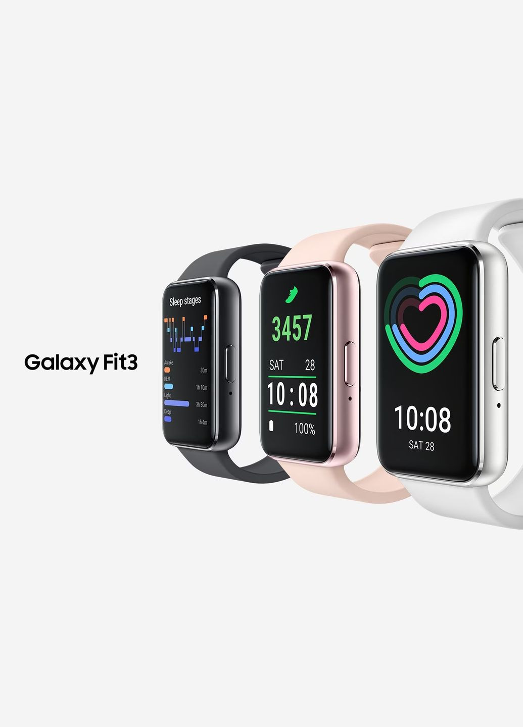 Фітнес-трекер Galaxy Fit 3 40мм (R390) 1.6', 256x402, AMOLED, BT 5.3, 16/256МБ, рожевий золотистий Samsung (322875261)
