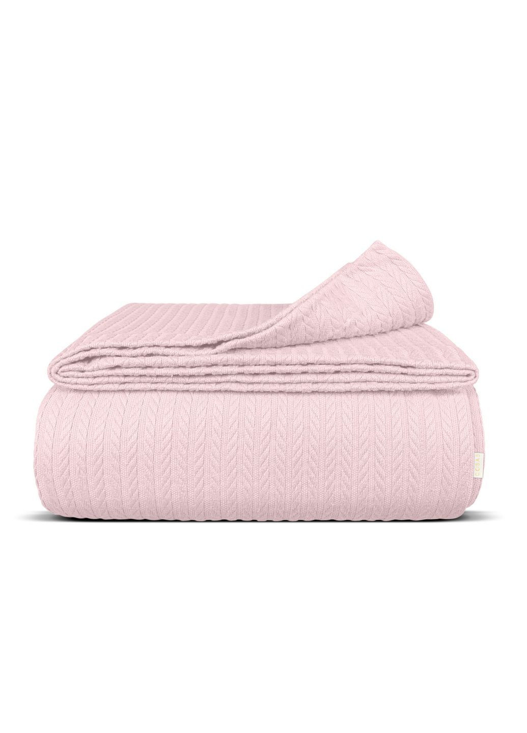 Плед-покривало косичка 240х260 см Petal Knitted Braid Пудровий Cosas (369668529)