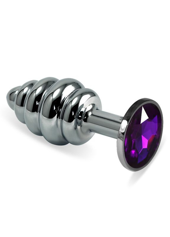 Анальна пробка Heavy Metal Anal Plug Silver Rosebud Spiral Purple - CherryLove Lovetoy (329153129)