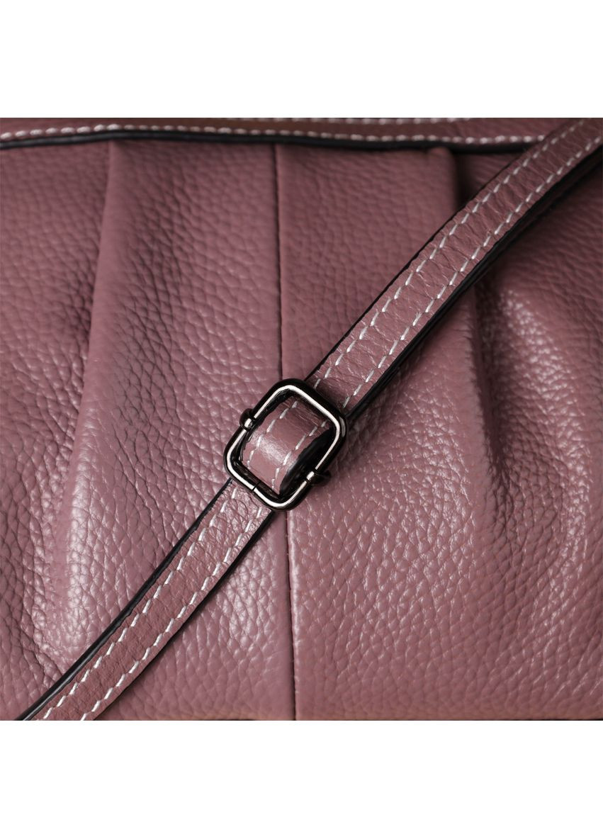 Интересная женская кожаная сумка с эффектной драпировкой 22898 Пурпурный Vintage (349442768)