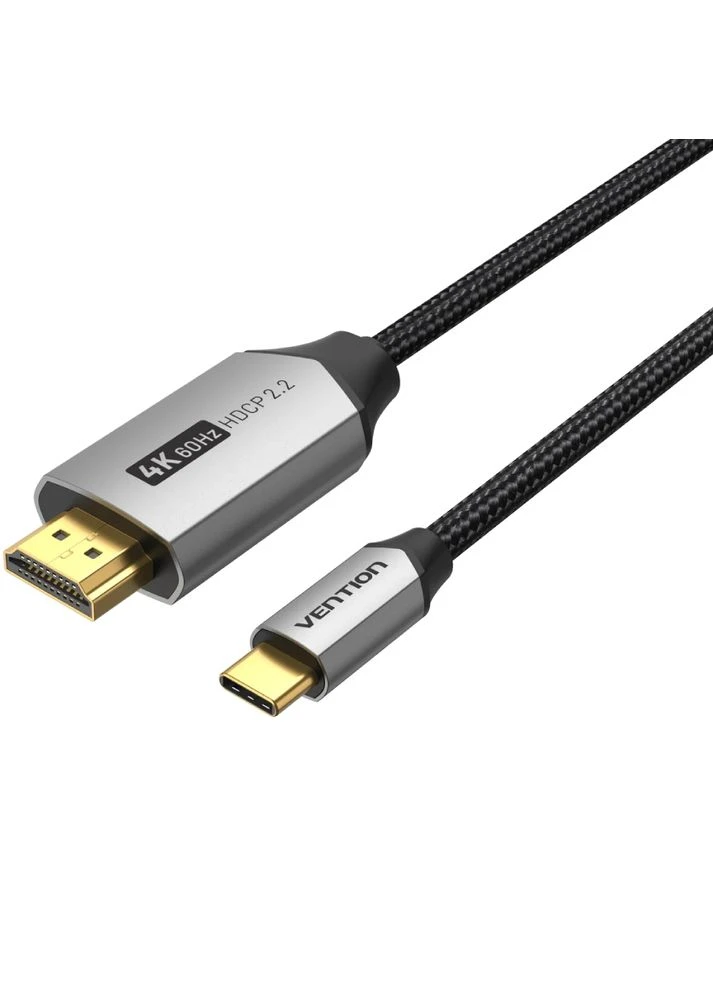 Кабель USB 3.1 Type-C M - HDMI M, 1.5m 4K 60 Гц Thunderbolt 3 HDCP2.2 PVC Black Vention (315142566)