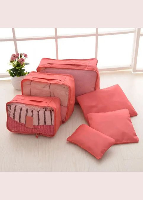 Набор дорожных органайзеров 6шт розовый No Brand (325449624)