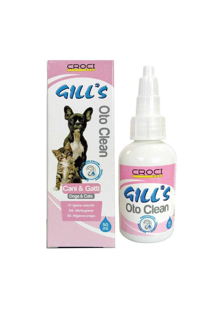 Гігієнічні краплі для чищення вух у собак і котів Gill's Oto Clean 50 мл Croci (282959818)